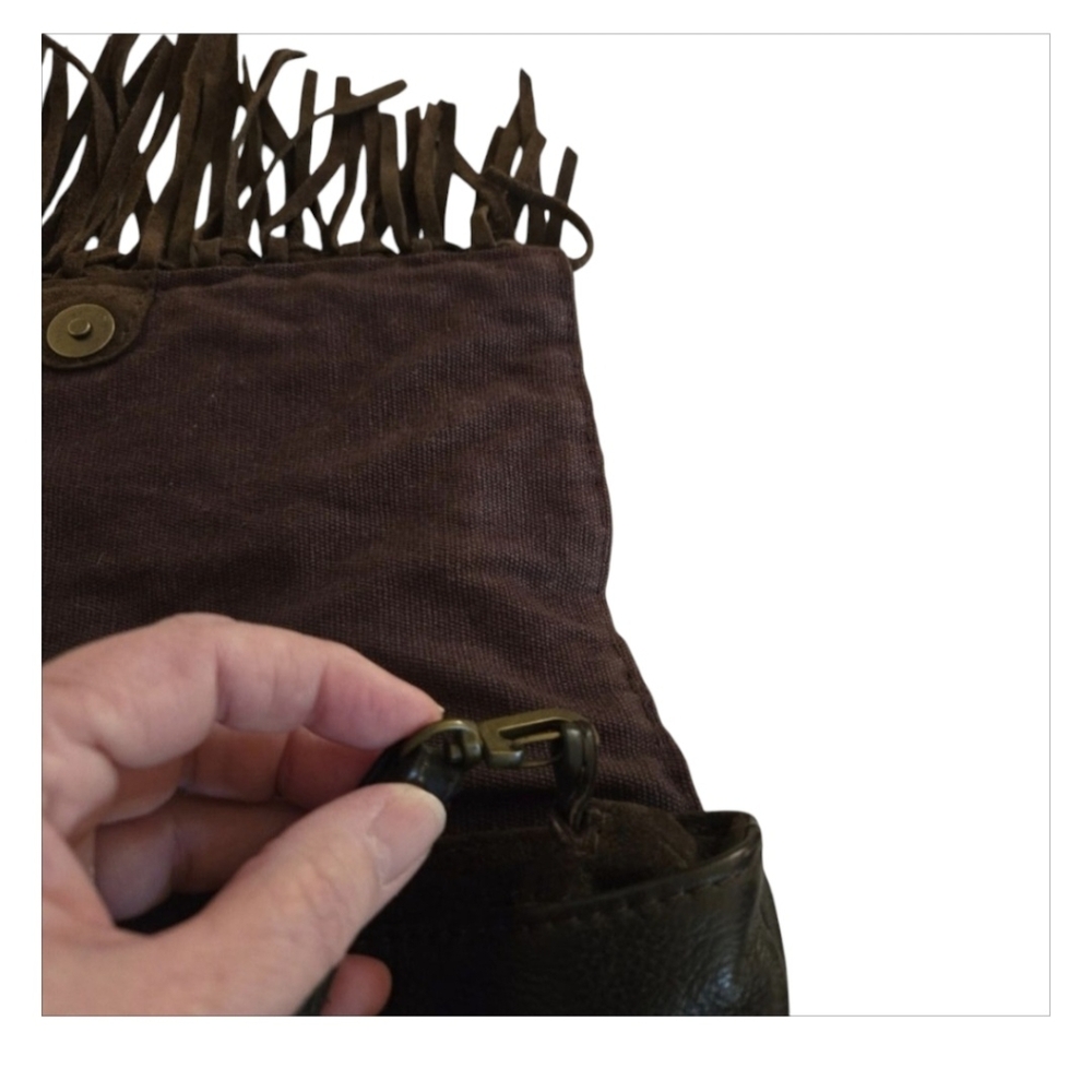 Lucky Brand daisy suede and leather shoulder bag - Picture 5 of 10